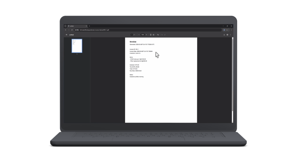 Invox screenshot 3 showing payment link generation and invoice details.